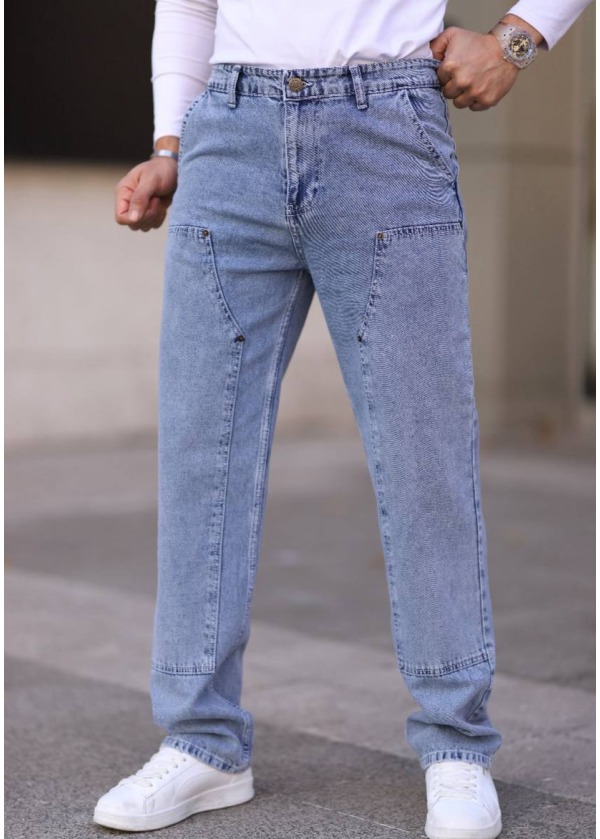 5'li Seri Baggy Kot Pantolon - Mavi - 5035