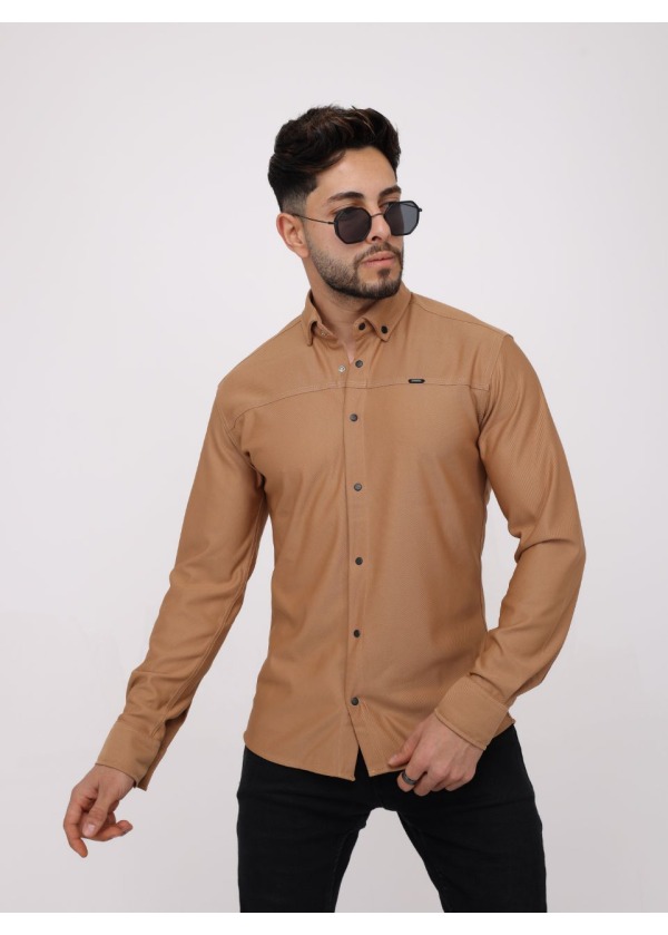 4'lü Regular Fit Gömlek - Kahverengi - 2042