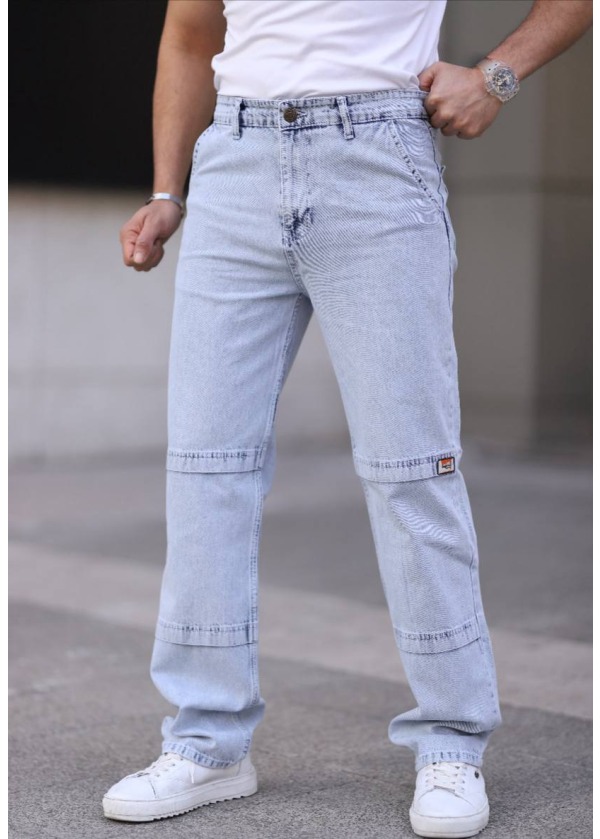 5'li Seri Baggy Kot Pantolon - Açık Mavi - 5034