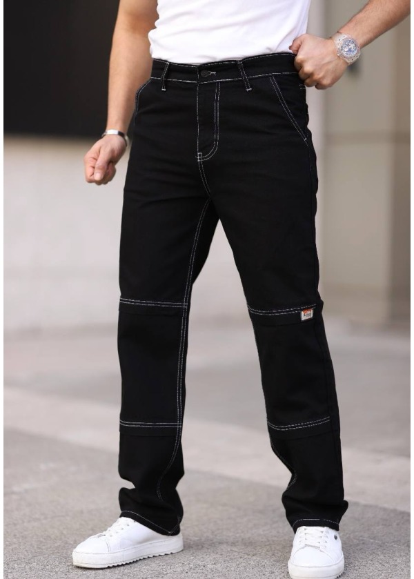 5'li Seri Baggy Kot Pantolon - Siyah - 5034