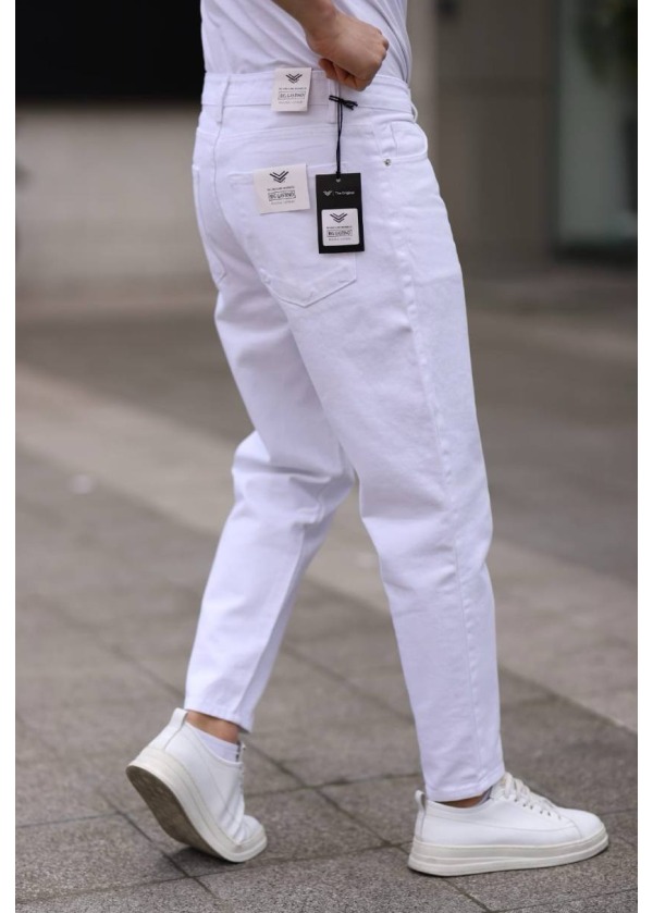 5'li Seri Dar Kot Pantolon - Beyaz - 5012